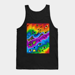 Psychedelic Rainbow Frequency Tank Top